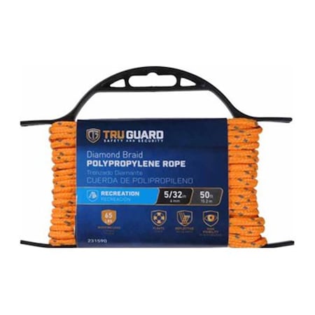 Mibro 0.15 in. x 50 ft. Tru Guard Ref Rope, Orange 231590